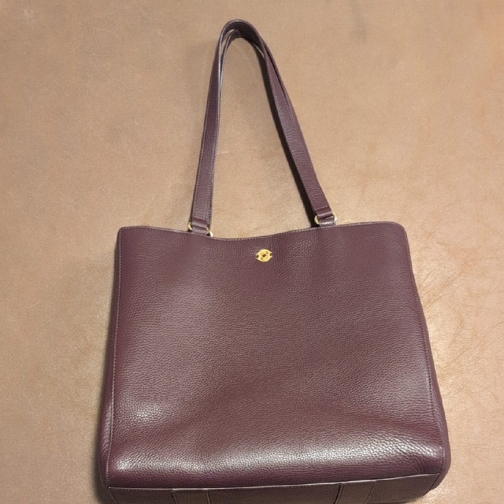 Dagne Dover Allyn Medium Leather Tote - Oxblood